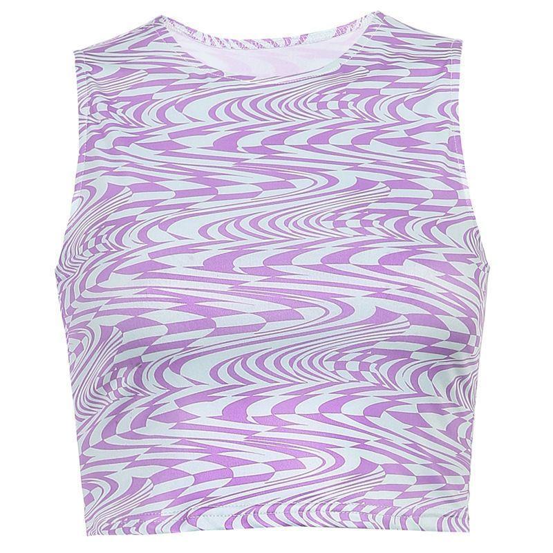 Printed Cropped Tank Top Product Image