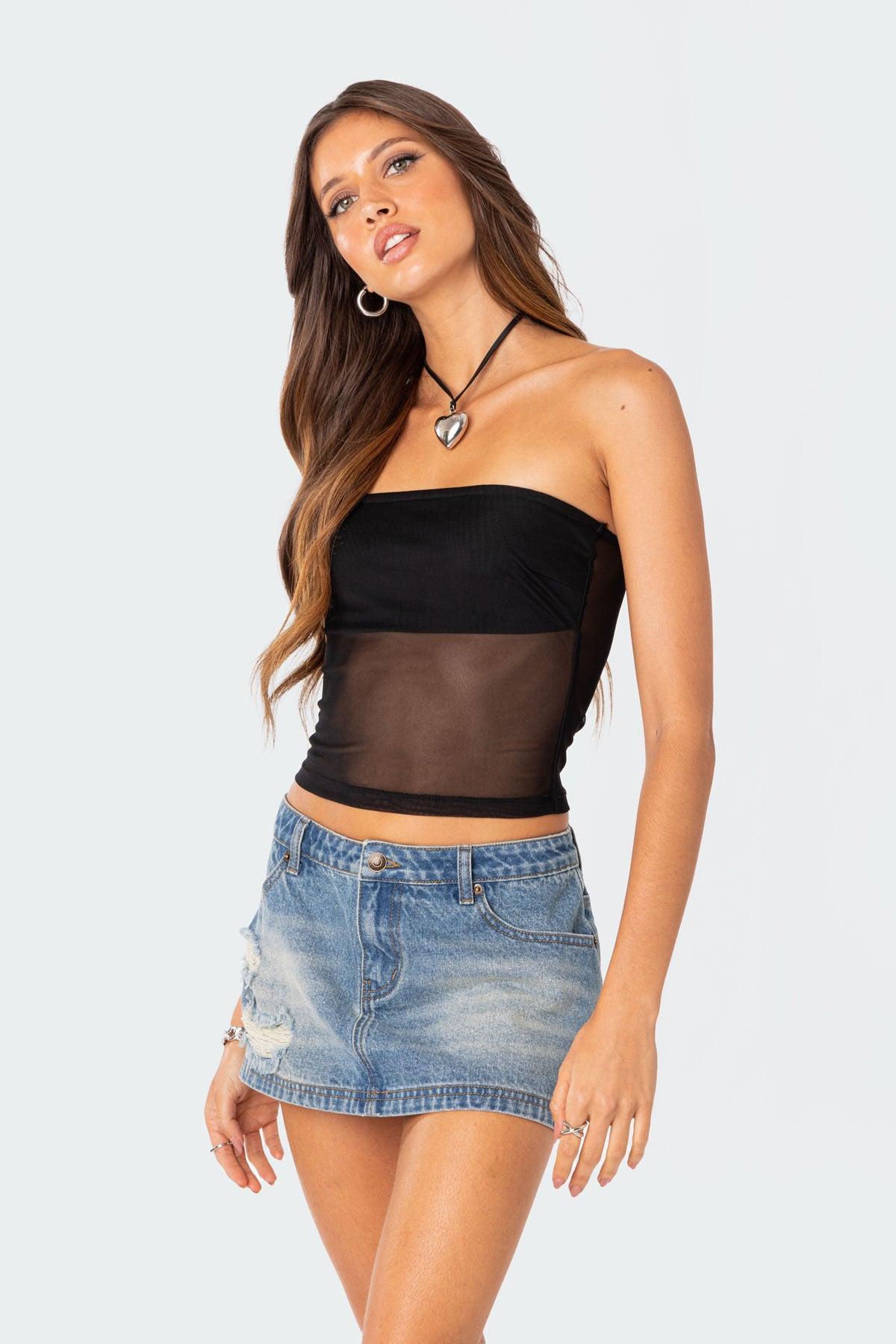 Celestia Sheer Mesh Tube Top Product Image