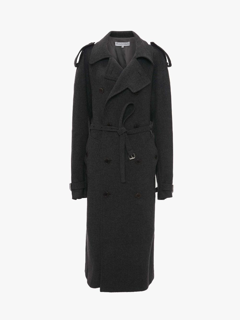 WOOL TRENCH COAT in grey | JW Anderson US  Product Image