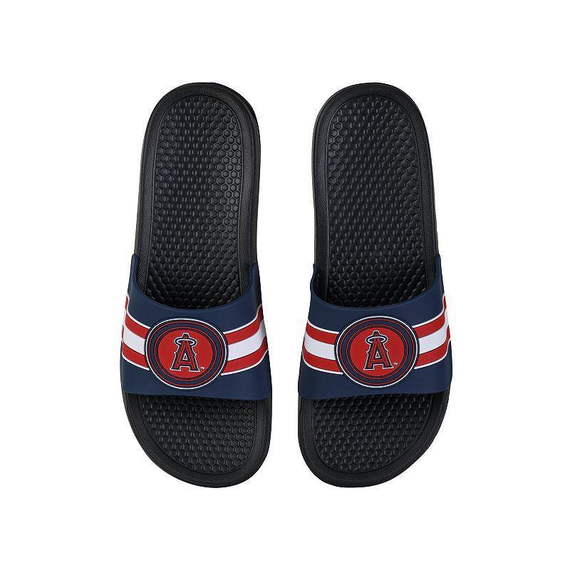 FOCO Los Angeles Angels Stripe Raised Slide Sandals, Mens Product Image