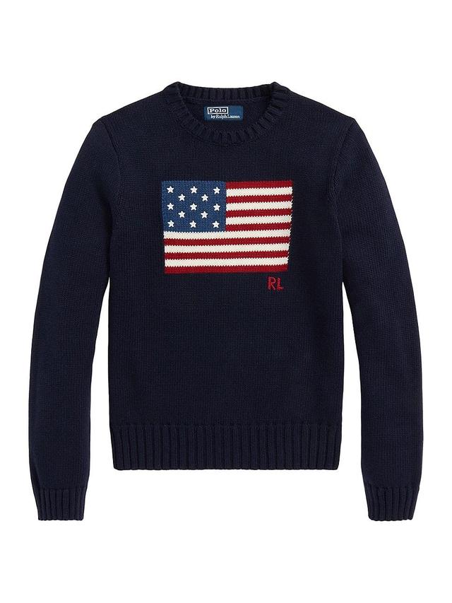 Womens Flag Cotton Crewneck Sweater Product Image