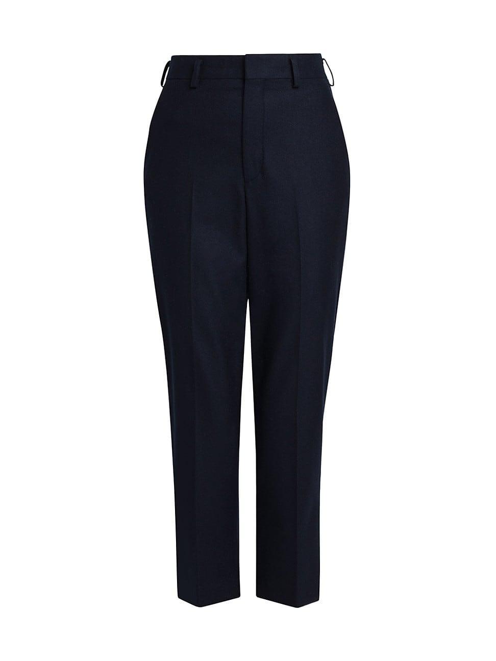 Womens Cropped Wool-Blend Trousers Product Image