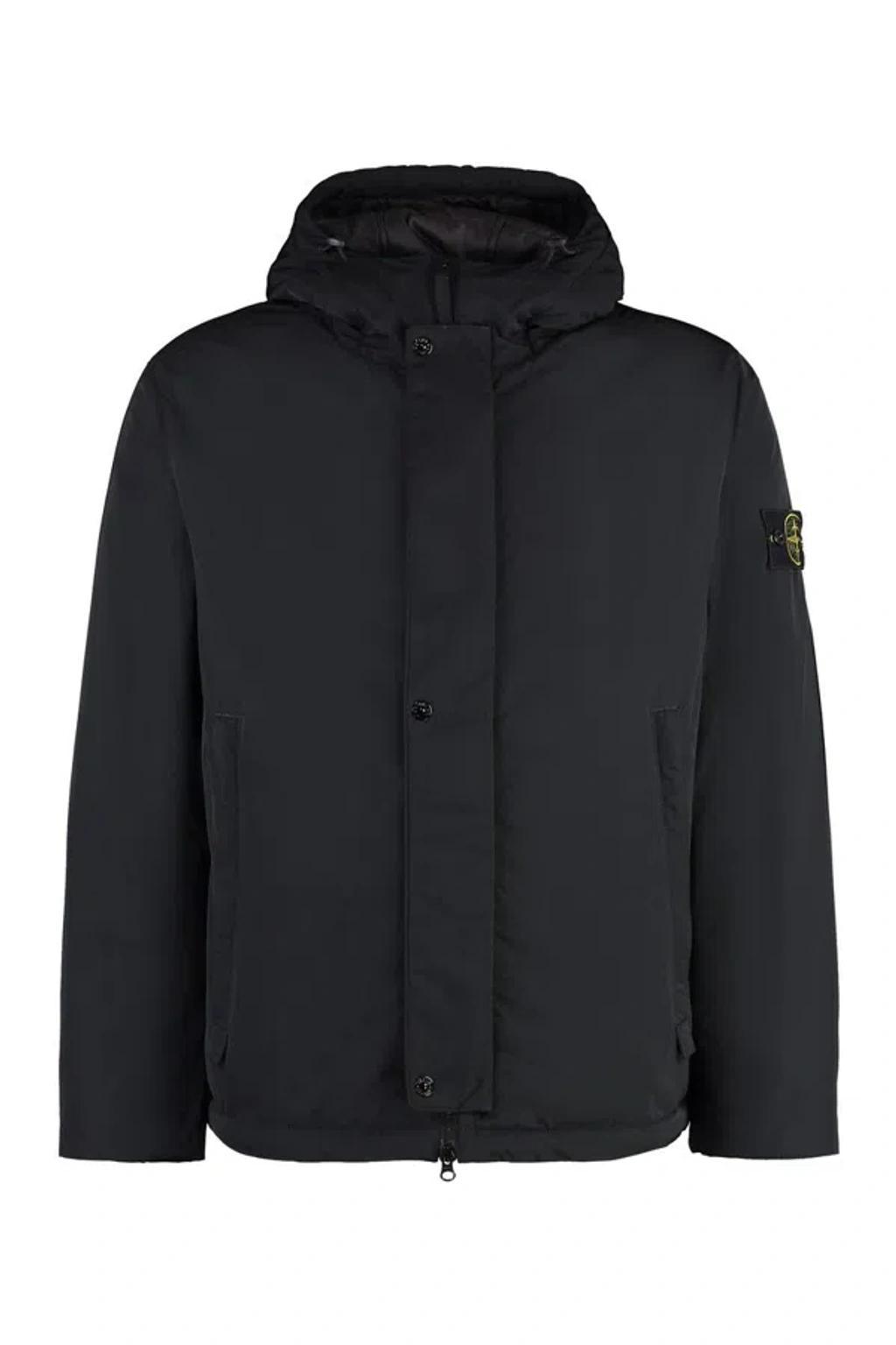 STONE ISLAND Padded Jacket With Compass Logo In Black Product Image