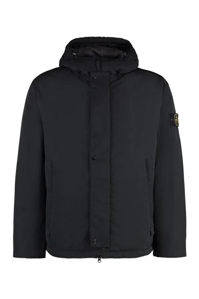 STONE ISLAND Padded Jacket With Compass Logo In Black Product Image