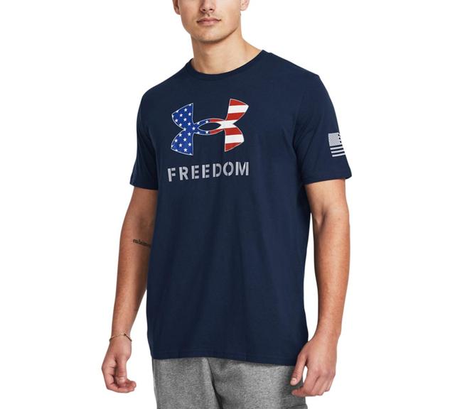 Under Armour Mens Relaxed Fit Freedom Logo Short Sleeve T-Shirt - Black Product Image