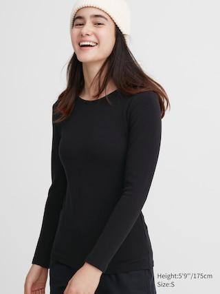 UNIQLO US Women's Heattech Ultra Warm Crew Neck Long-Sleeve T-Shirt with Moisture-Wicking Black 2XL UNIQLO US  2XL  female Product Image