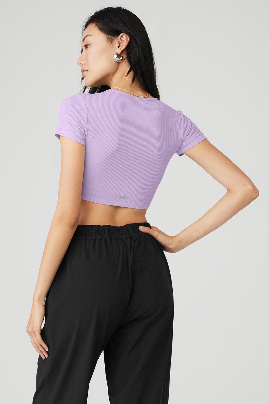 Ribbed Knotty Short Sleeve - Violet Skies Female Product Image