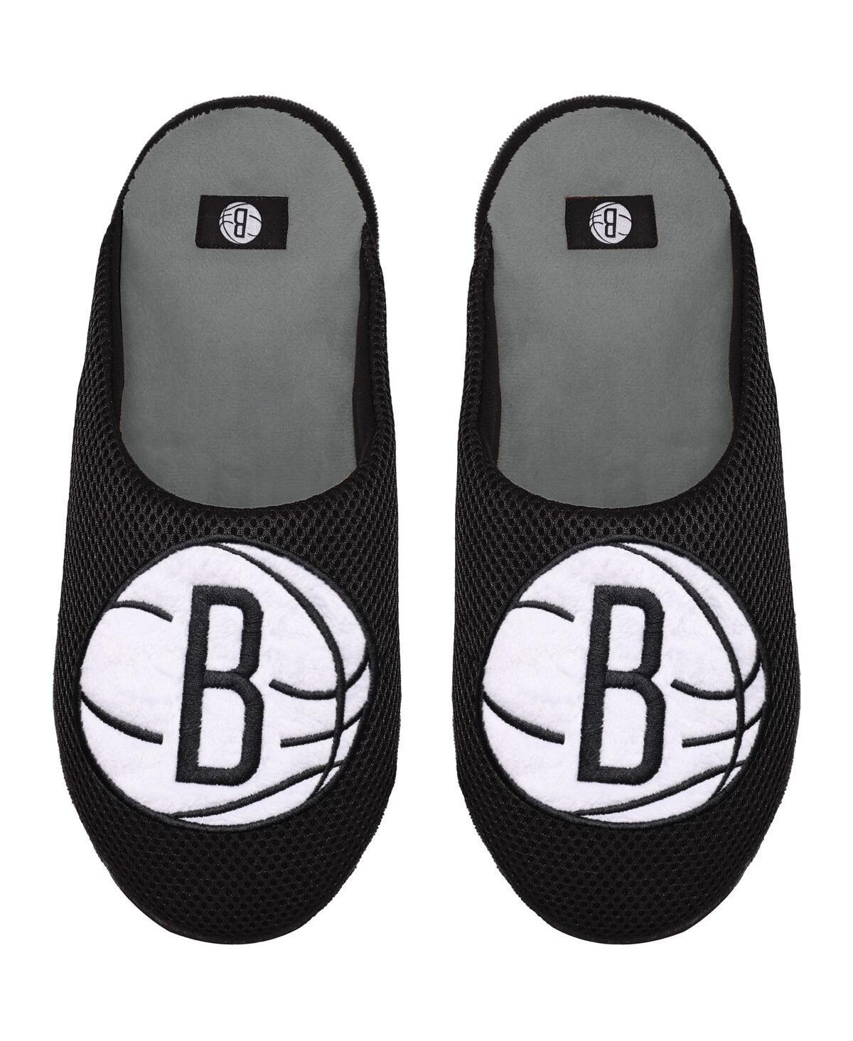 Mens Brooklyn Nets Big Logo Colorblock Mesh Slippers Product Image