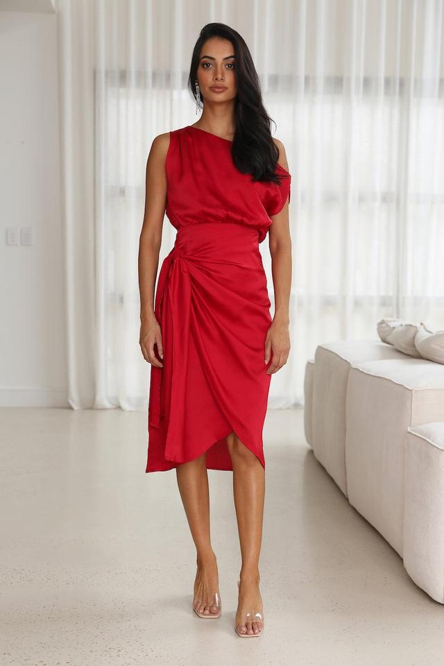 Hush Hush Midi Dress Red Product Image