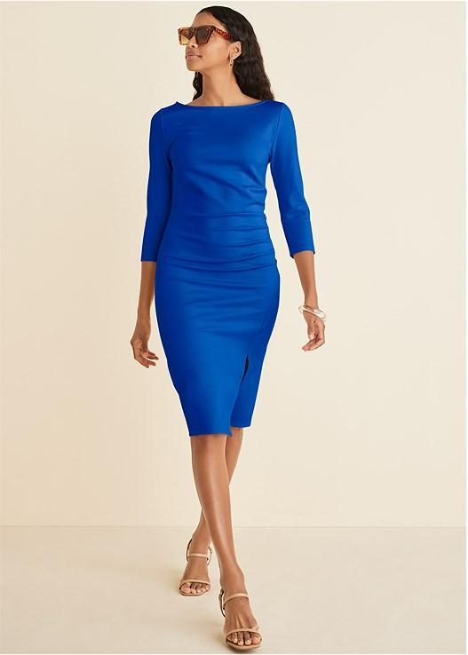 Ruched Midi Dress Product Image