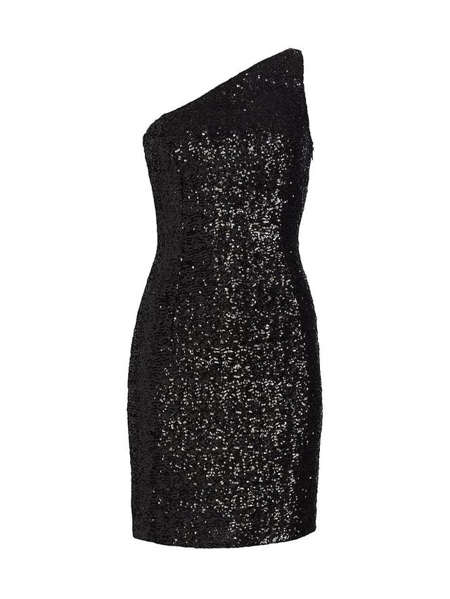 Womens Sequin One-Shoulder Minidress Product Image