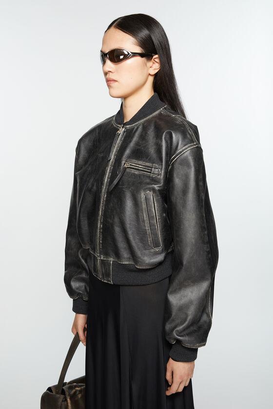 Leather bomber jacket Product Image