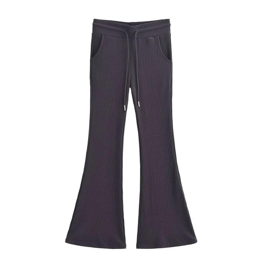 High Rise Plain Flared Pants Product Image