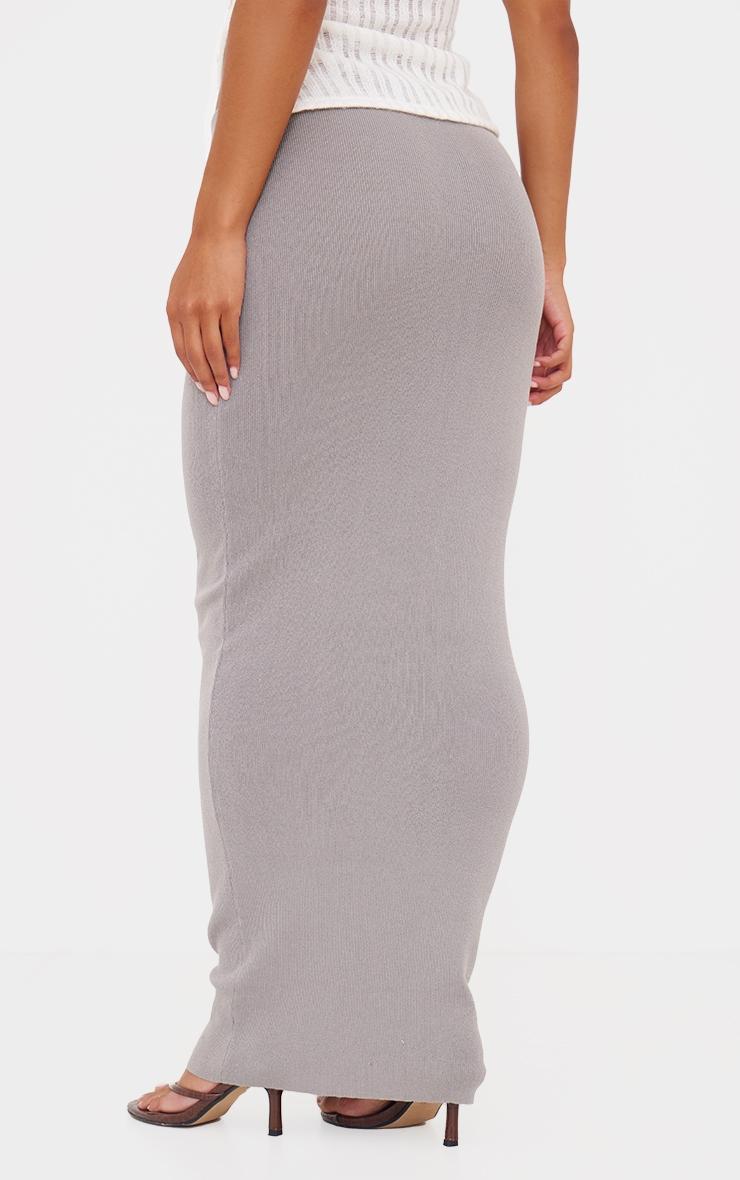 Dove Grey Fine Knit Maxi Skirt Product Image