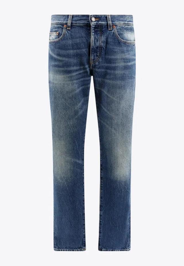 Basic Straight-leg Jeans In Blue Product Image