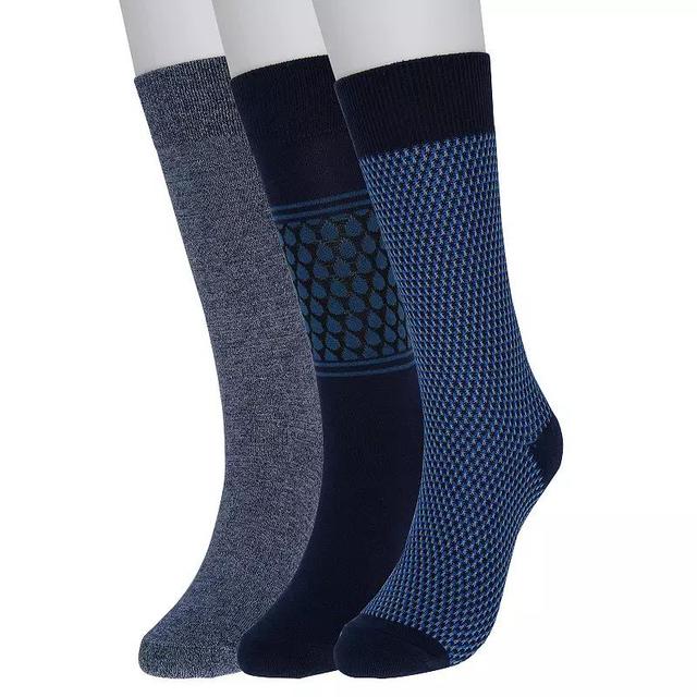 Mens Sonoma Goods For Life 3-pack Casual Active Socks Blue Textures Product Image