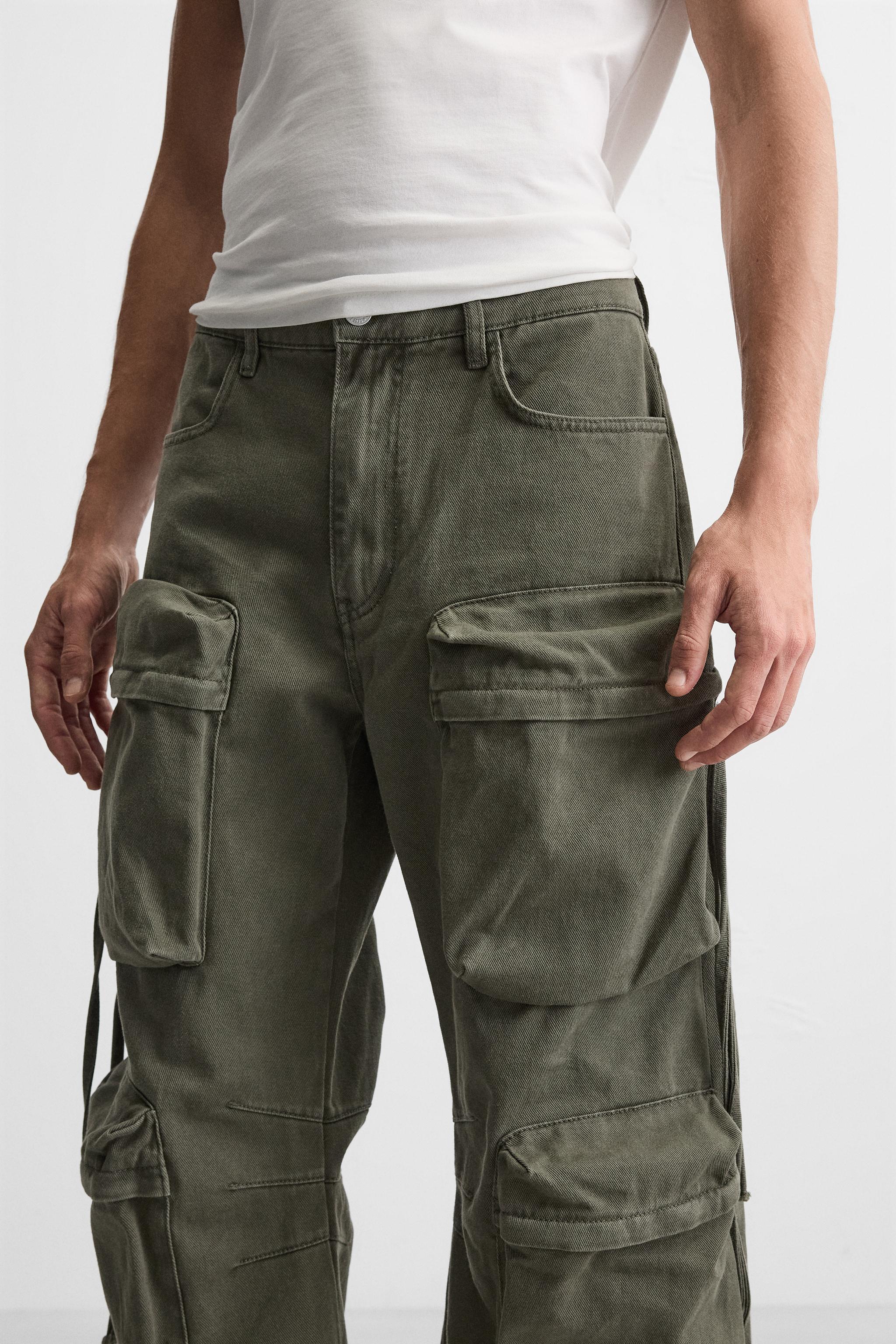 POCKET DENIM CARGO PANTS Product Image