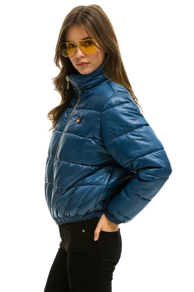 BOLT LUXE APRES PUFFER JACKET - GLOSSY DEEP BLUE Female Product Image