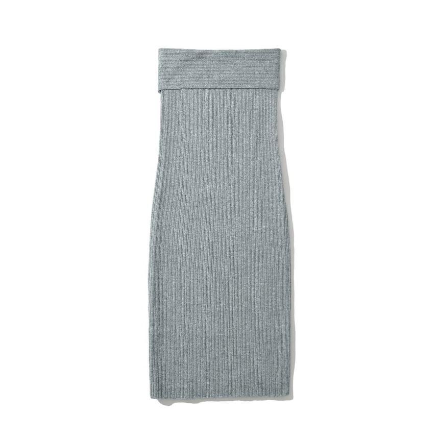 High Rise Plain Knit Maxi Skirt Product Image