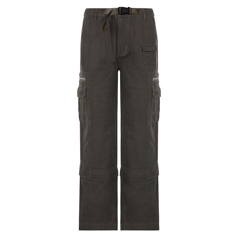 High-Waist Cargo Wide-Leg Pants product image