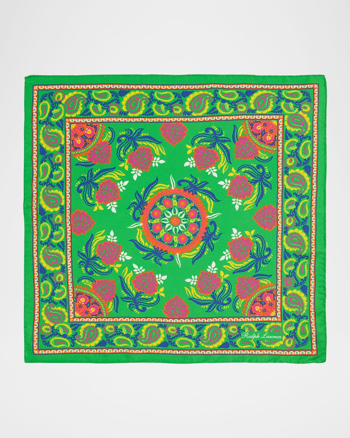 Men's Printed Silk Pocket Square Product Image