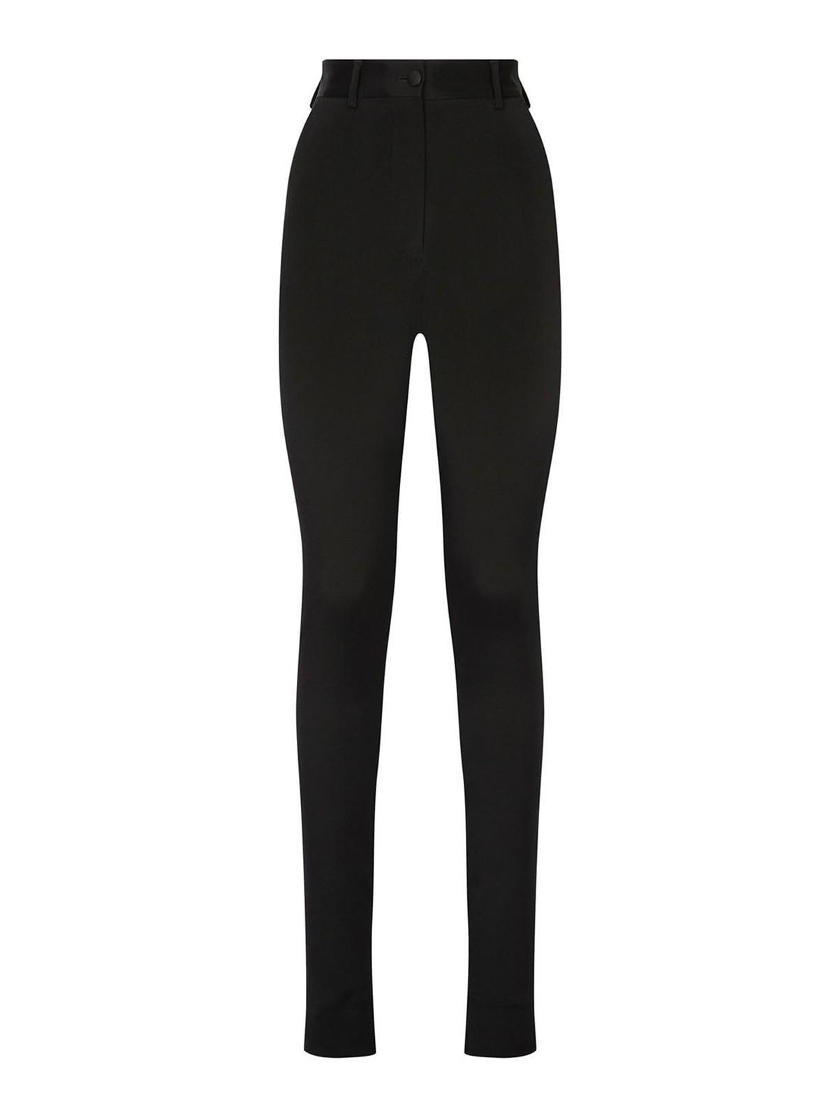 DOLCE & GABBANA Skinny-hose Mit Hohem Bund In Black Product Image