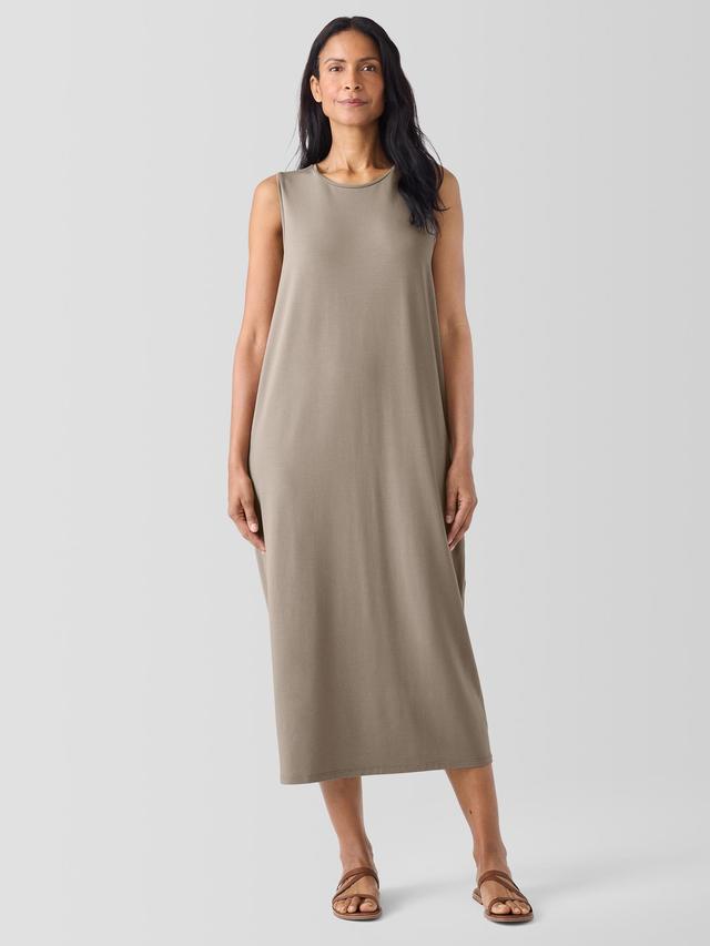 EILEEN FISHER Stretch Jersey Knit Round Neck Dressfemale Product Image