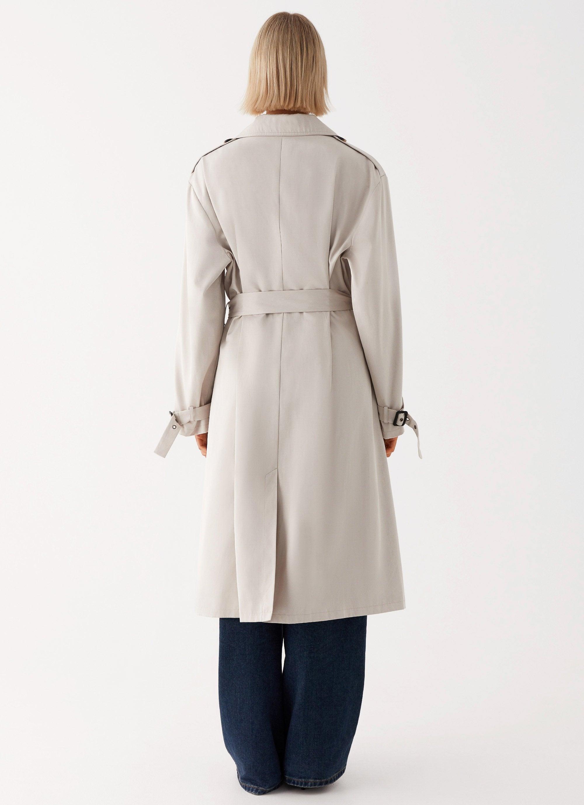 Frenchy Oversized Trench Coat - Stone Product Image