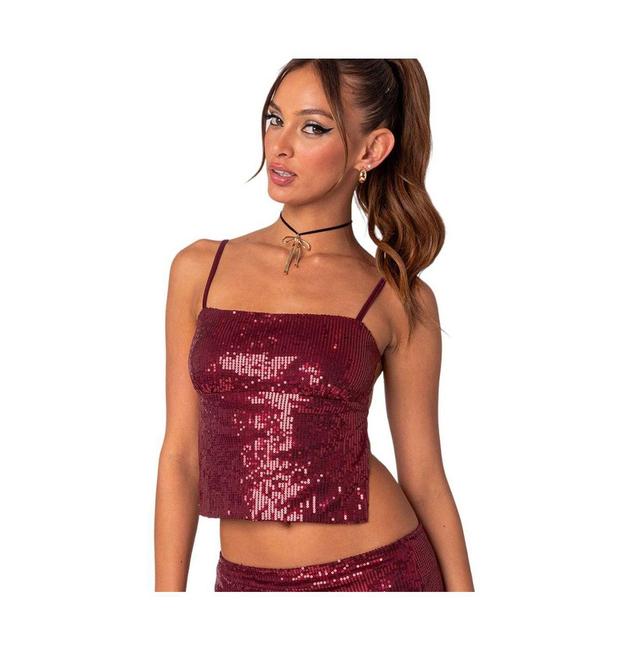 Womens Cosmo open back sequin top Product Image