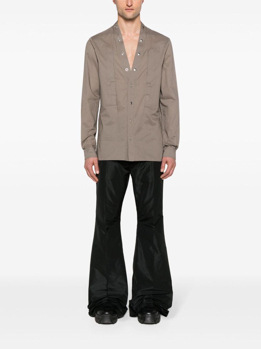 RICK OWENS Larry Fogpocket Cotton Shirt In Grey Product Image