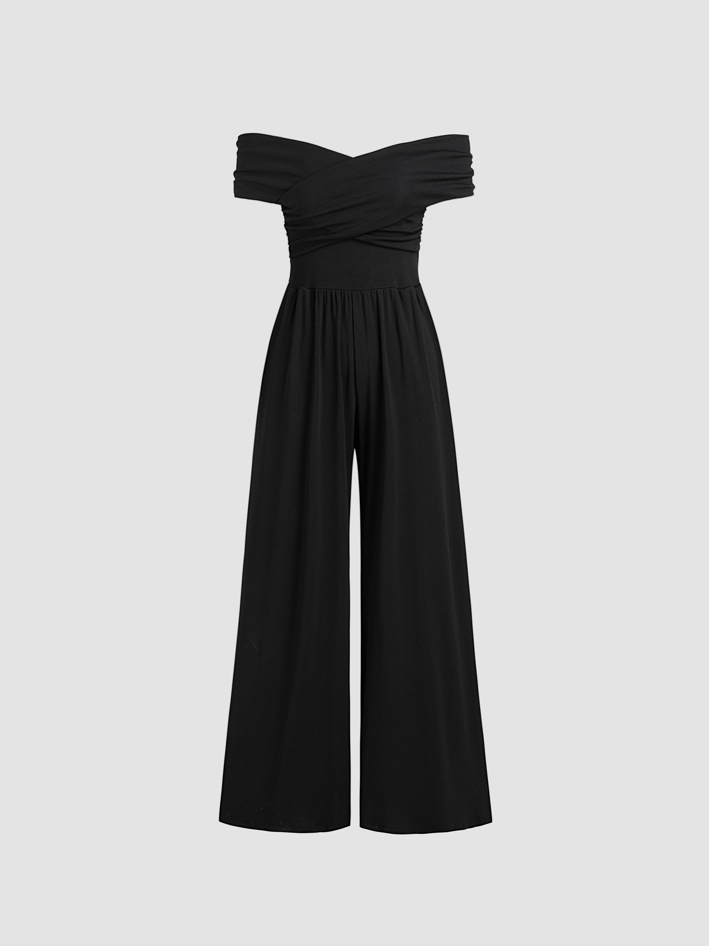 Off-shoulder Criss Cross Jumpsuit Product Image