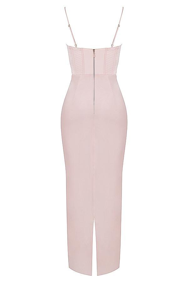 Charmaine Blush Pink Corset Maxi Dress Product Image