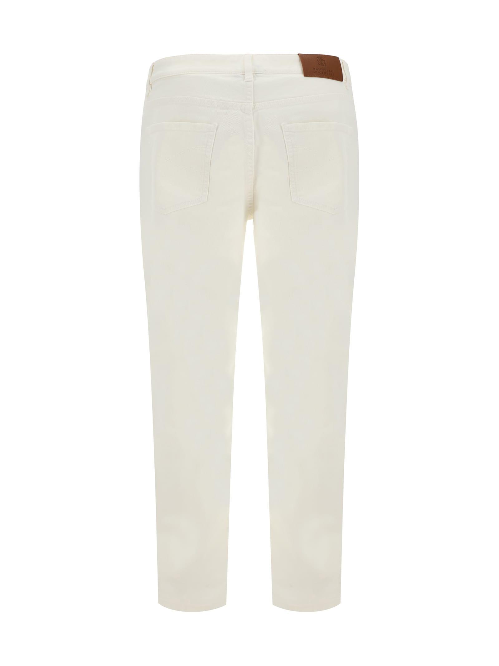 BRUNELLO CUCINELLI Trousers In White Product Image