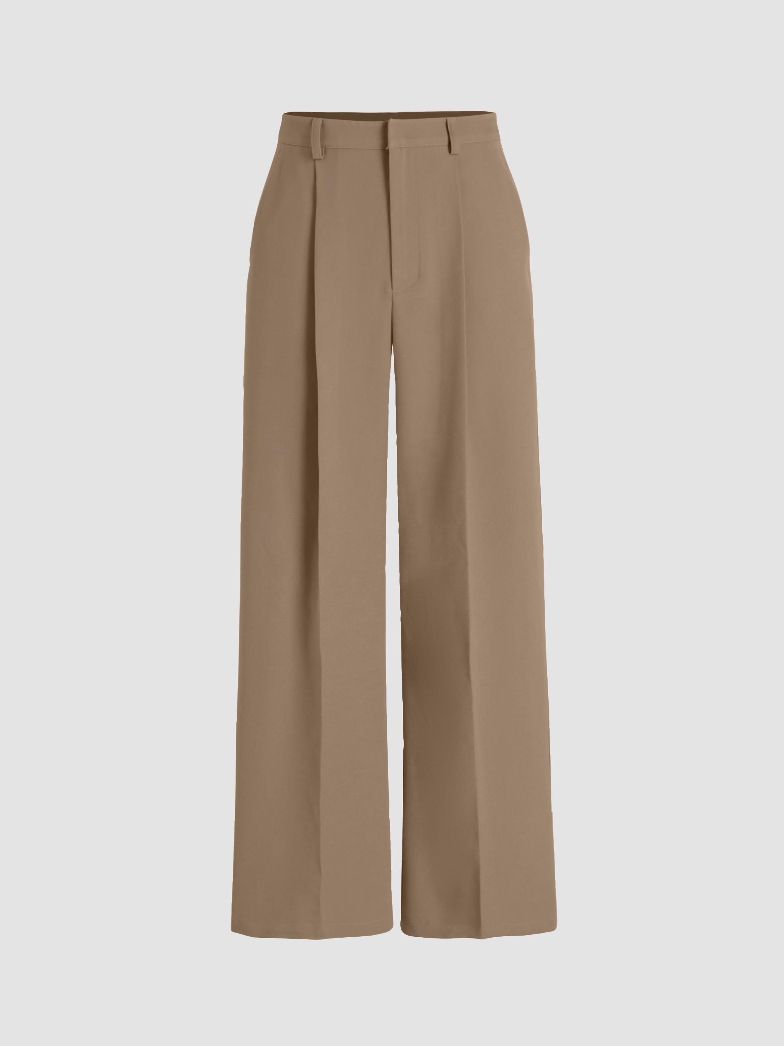 Petite High Waist Pleated Wide Leg Pants Product Image