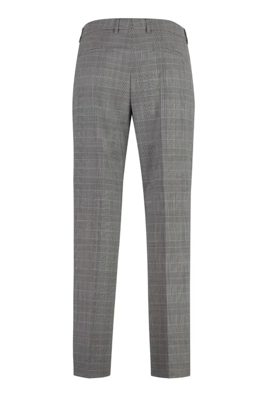 Peepe Cuffed Wool Blend Pants In Multi Product Image