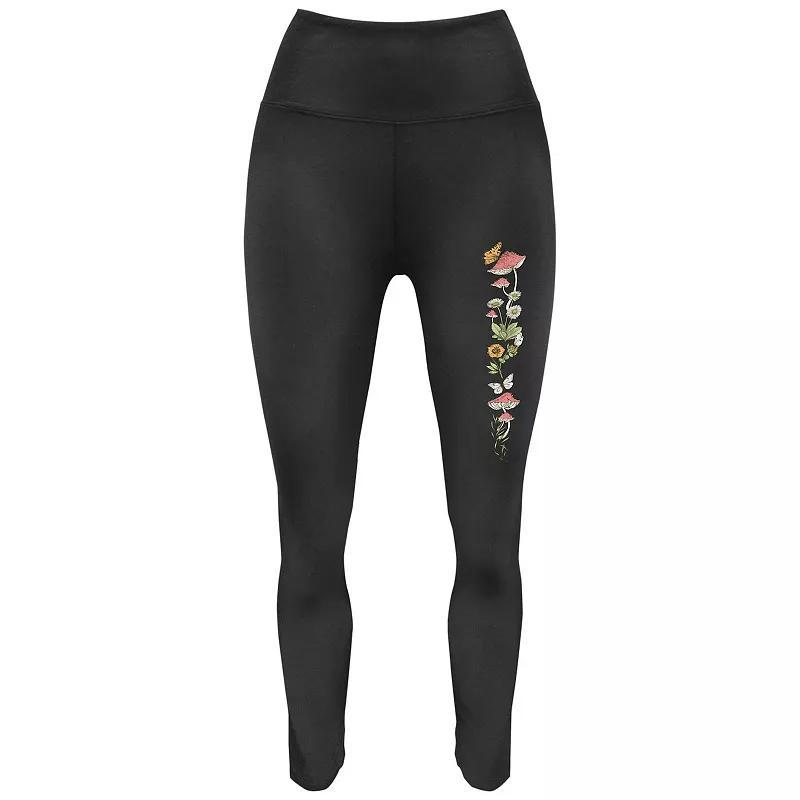 Womens Wild Flowers And Mushrooms Graphic Leggings Product Image