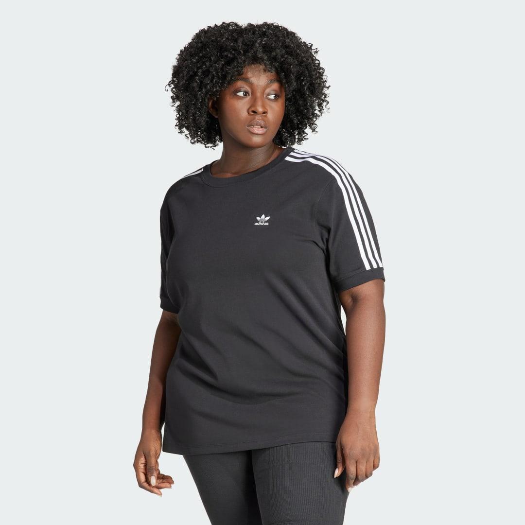 adidas 3-Stripes Baby Tee (Plus Size) Black 3X Womens Product Image