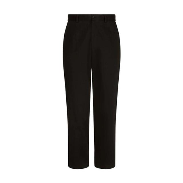 Stretch Drill Pants With Logo Label In Black Product Image