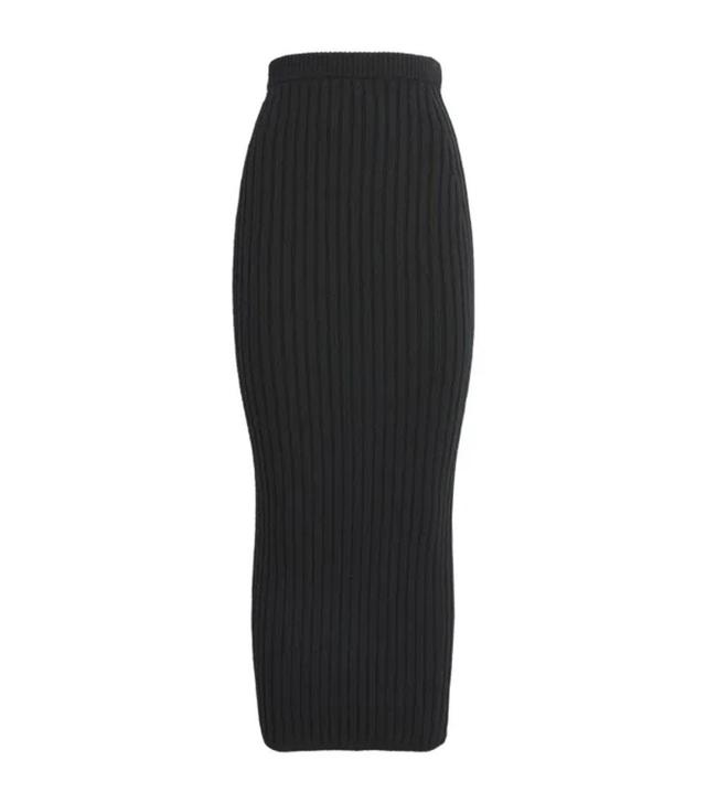 Wool-cashmere-blend Maxi Skirt In Black Product Image