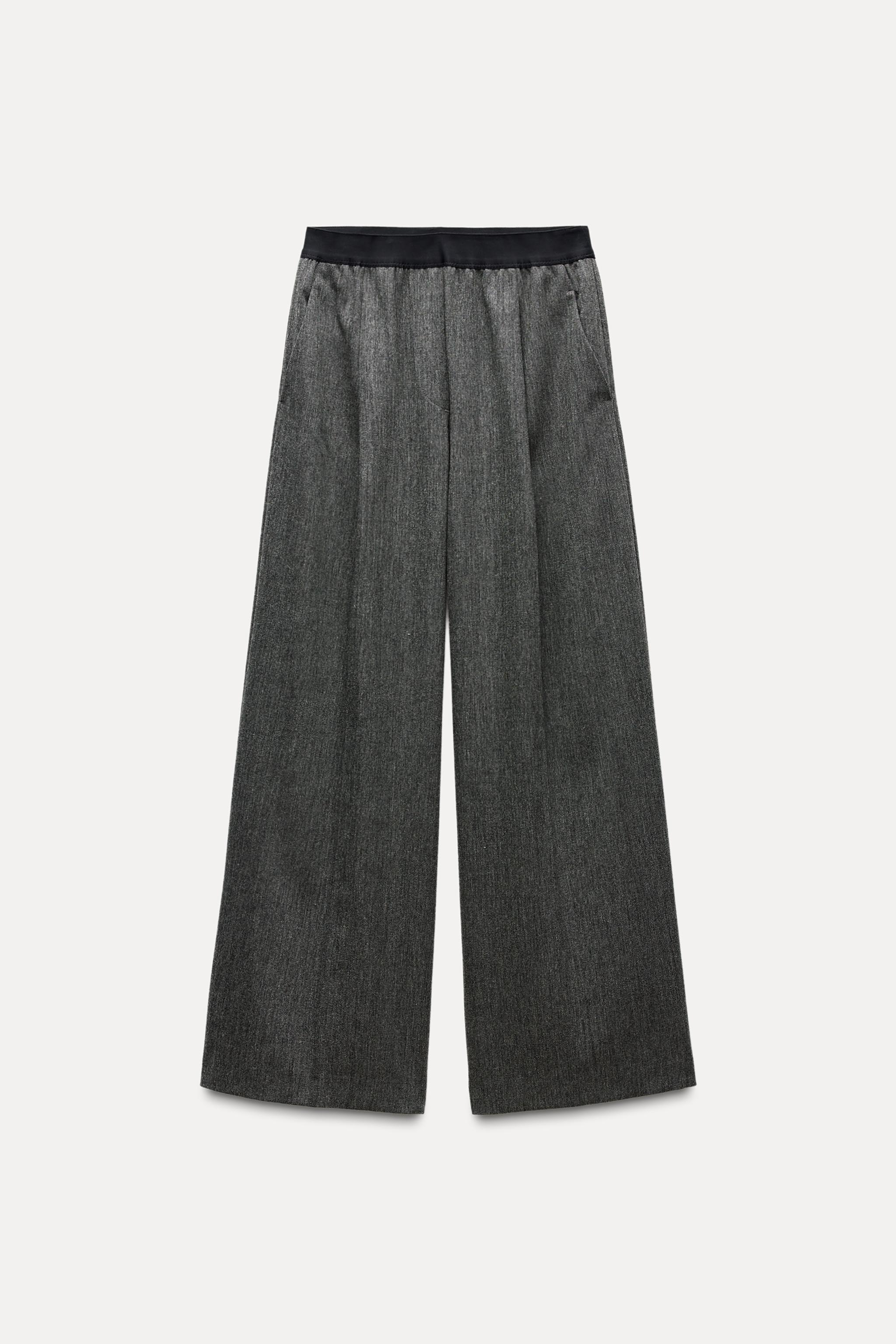 CONTRASTING WAIST PANTS ZW COLLECTION Product Image