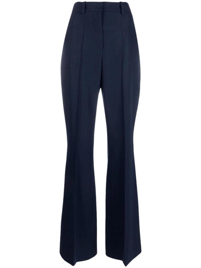 Flared Tailored Trousers In Blue Product Image