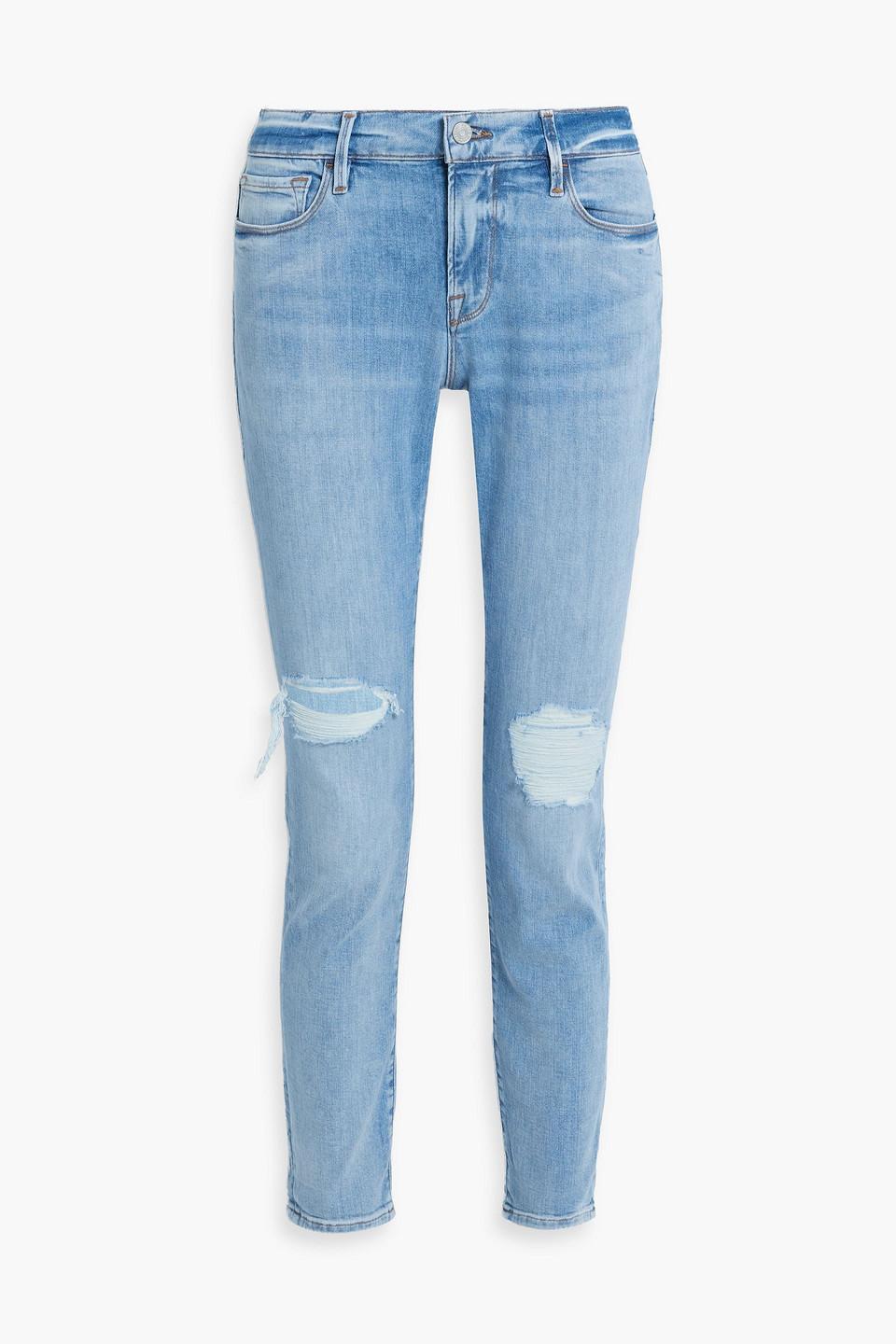 Women's Le Garcon Mid-rise Straight-fit Jeans In Aura Rips Product Image