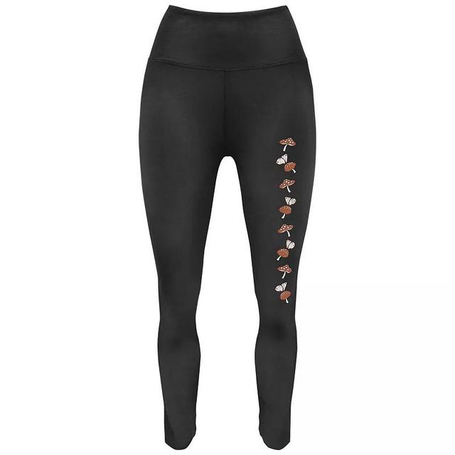 Womens Mushrooms And Butterflies Graphic Leggings Product Image