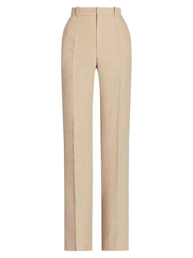 Womens Linen Wide-Leg Trousers Product Image