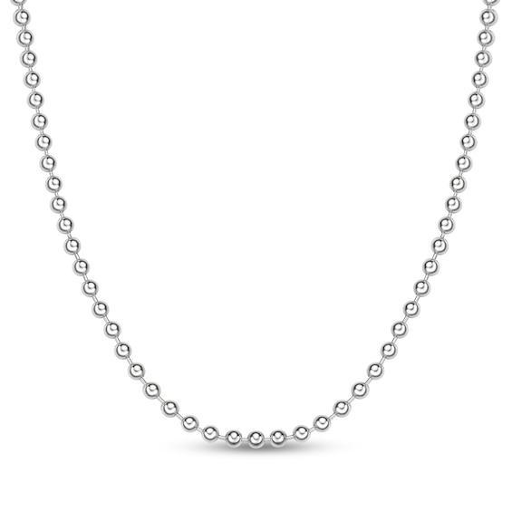 Men's 6.0mm Bead Chain Necklace in Solid Stainless Steel - 22" Product Image