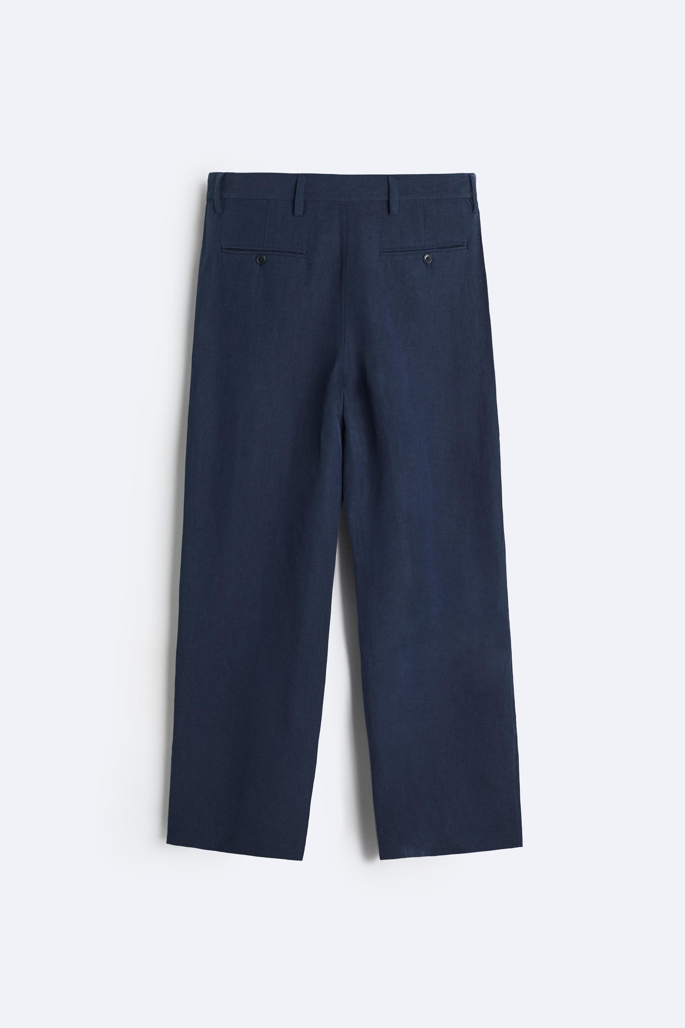 LINEN AND SILK BLEND PANTS Product Image