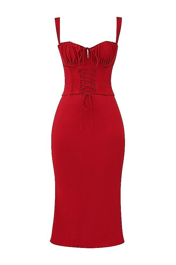 Valencia Red Rose Corset Dress Product Image