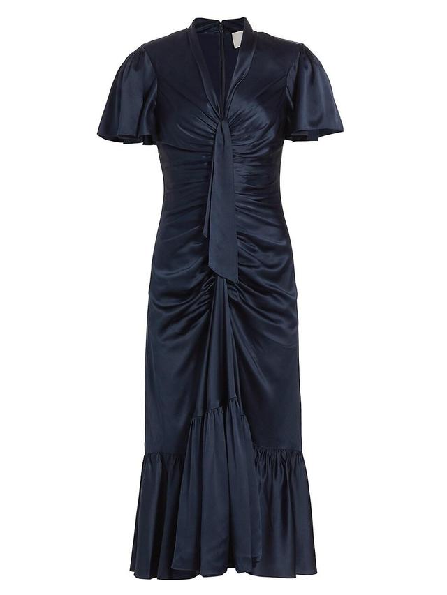 Womens Peeta Satin Silk Midi-Dress Product Image