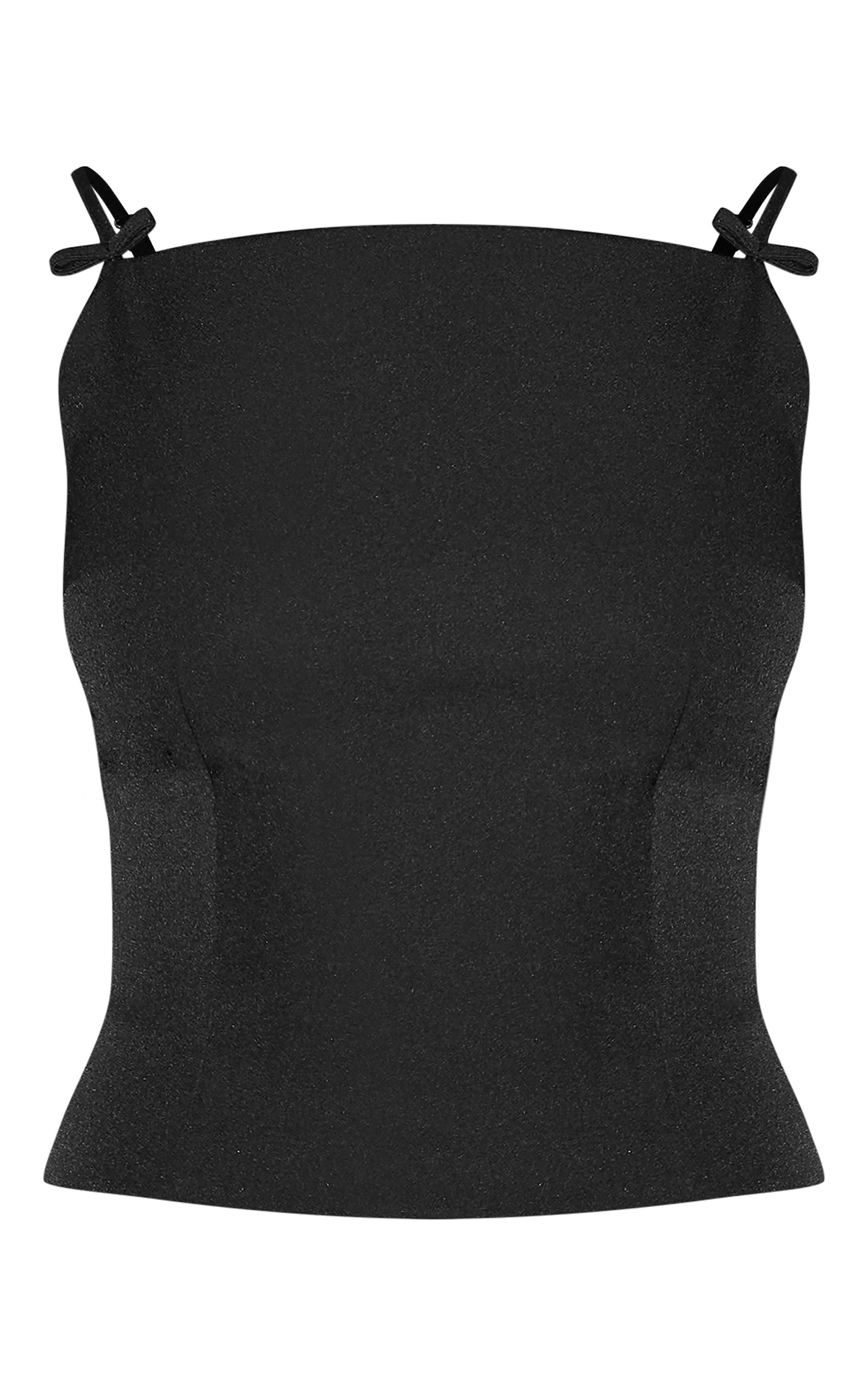 Black Woven Bow Cami Top Product Image