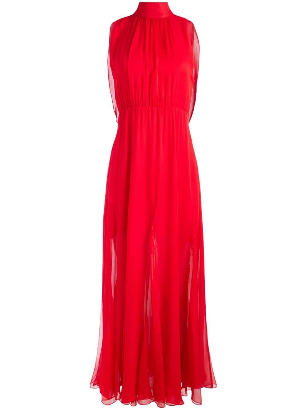 ALICE AND OLIVIA Dita Cowl Back Godet Maxi Dress In Bright Ruby Product Image